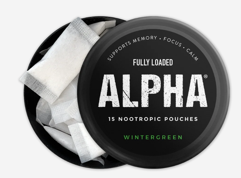 Supplied existing-style Fully Loaded ALPHA Wintergreen packaging reference